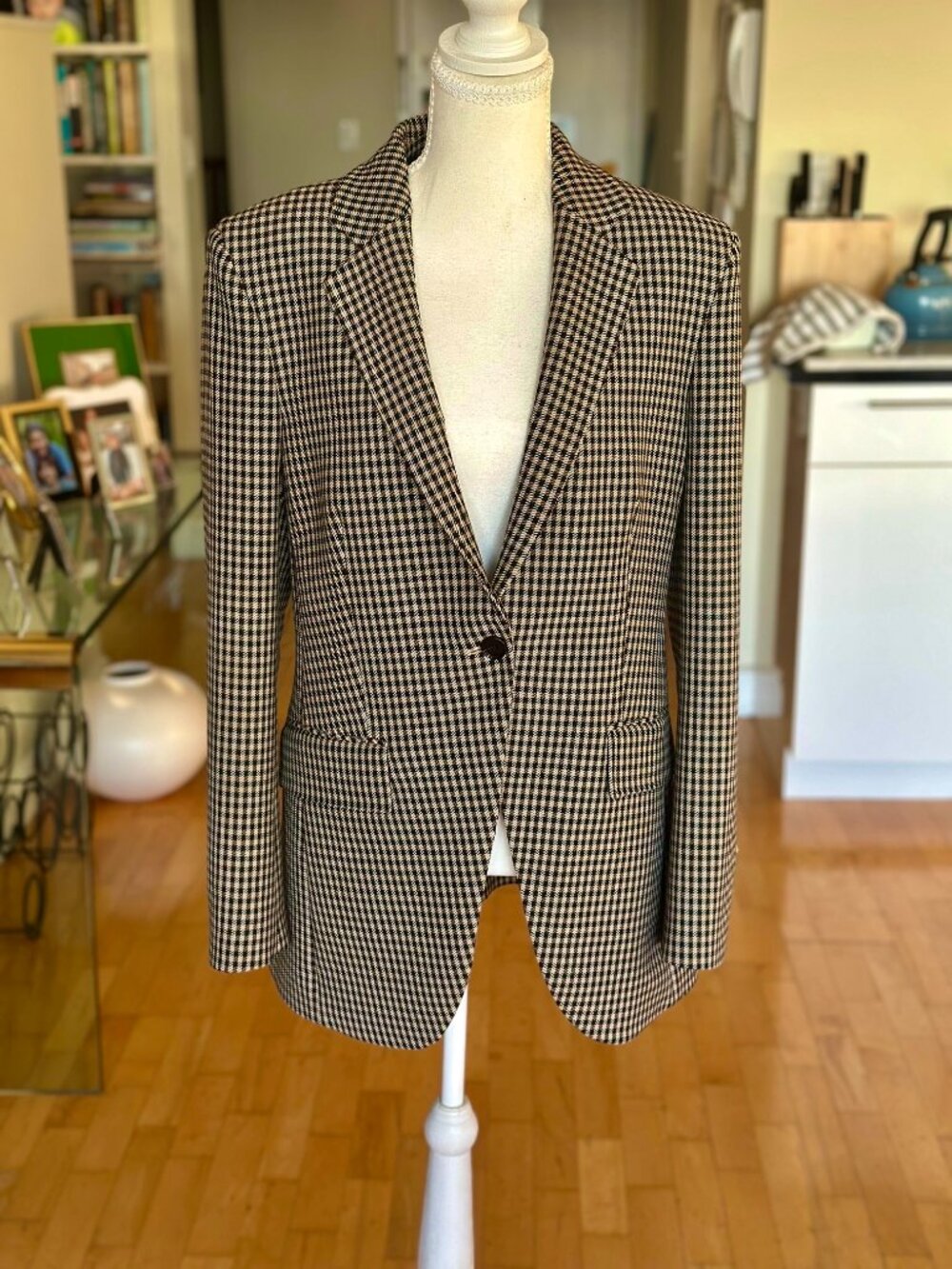 Never worn BOSS Jubeka 10250946 Houndstooth Check Blazer — Women’s US 8 - Picture 3 of 11